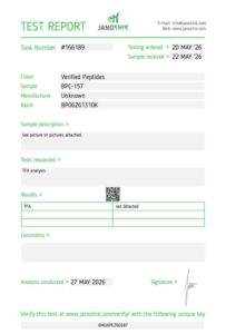 BPC-157 Peptide TFA Certificate of Analysis Lab Test Report May 2026
