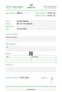 BPC-157 TB-500 Peptide TFA Certificate of Analysis Lab Test Report October 2025
